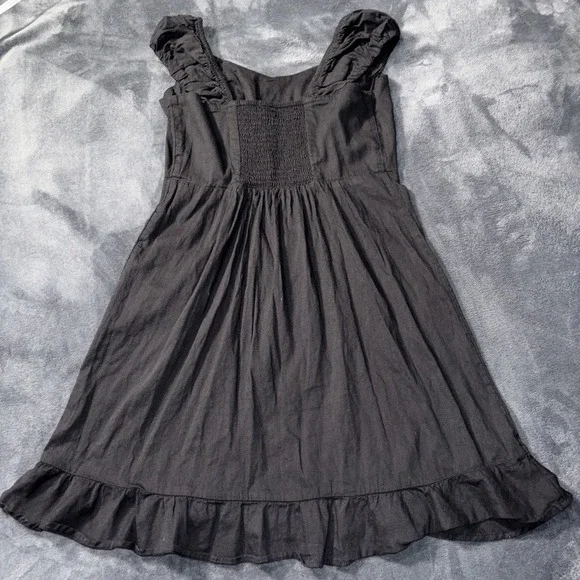 Old Navy Little Black Dress Womens Small Dark Fairy Grunge Smocked Mini - Picture 2 of 6